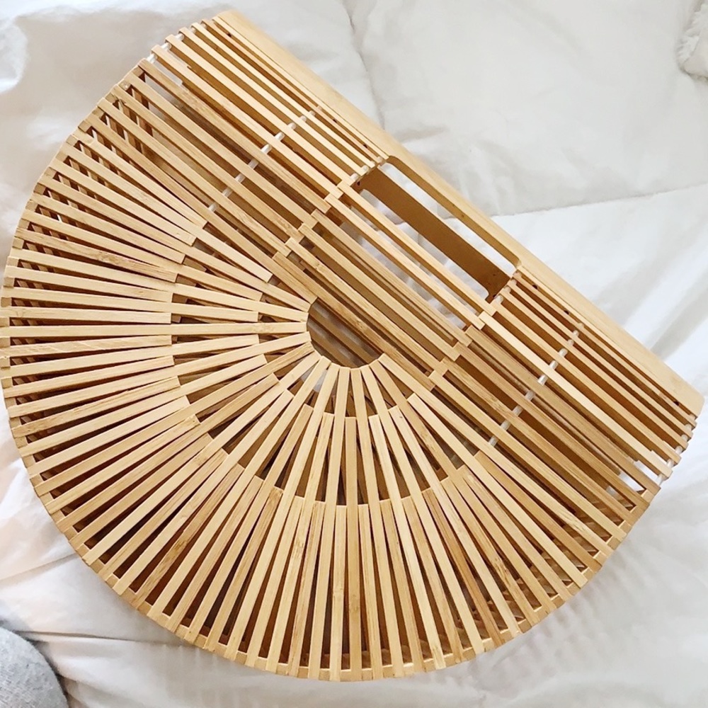 NEVER WORN - BAMBOO BAG // WOODEN BAG